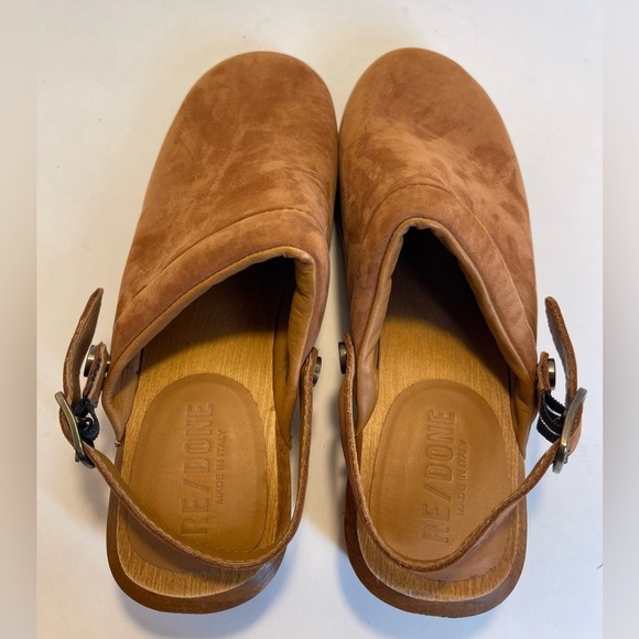 Re/Done Shoes - NWOT RE/DONE 70s Suede Platform Clogs Size 37 EU (6.5‎ US) Made in Italy
